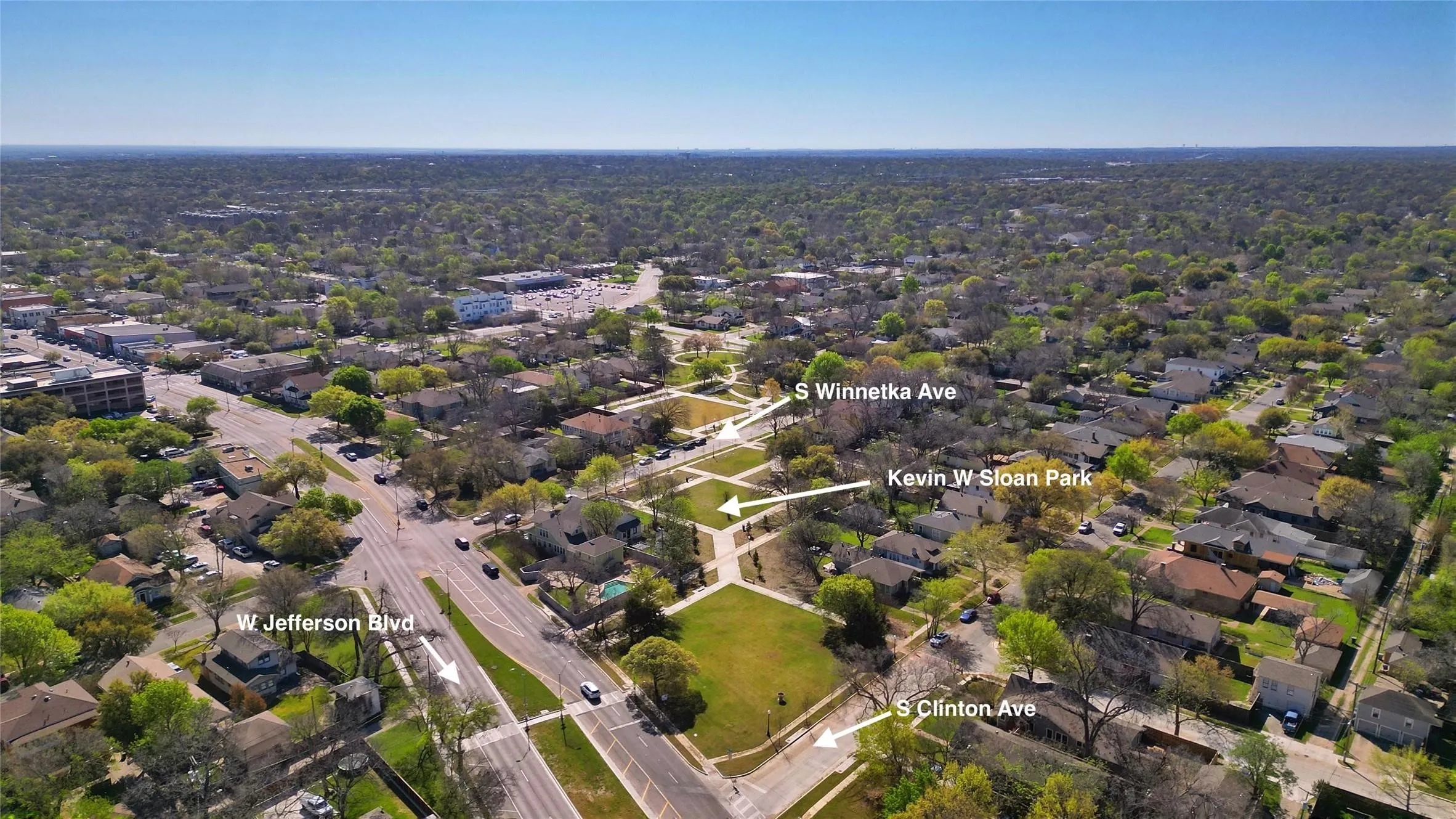 The nearby Kevin W. Sloan Park is a public neighborhood park located in the Winnetka Heights Historic District, that officially opened on April 7, 2026. It is named in honor of the late Kevin W. Sloan (FASLA), a visionary landscape architect, longtime Winnetka Heights resident and advocate for "urban rewilding".