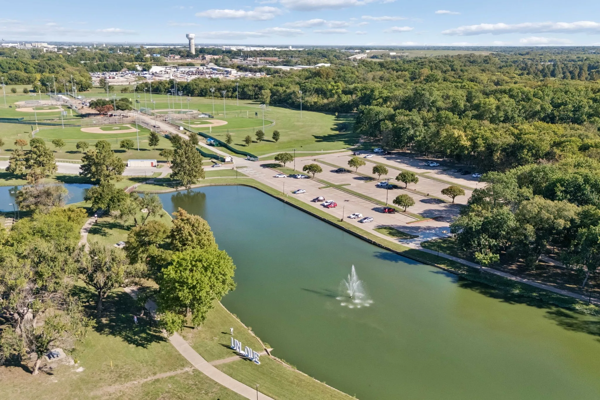 View of the park and walking trails near the home.