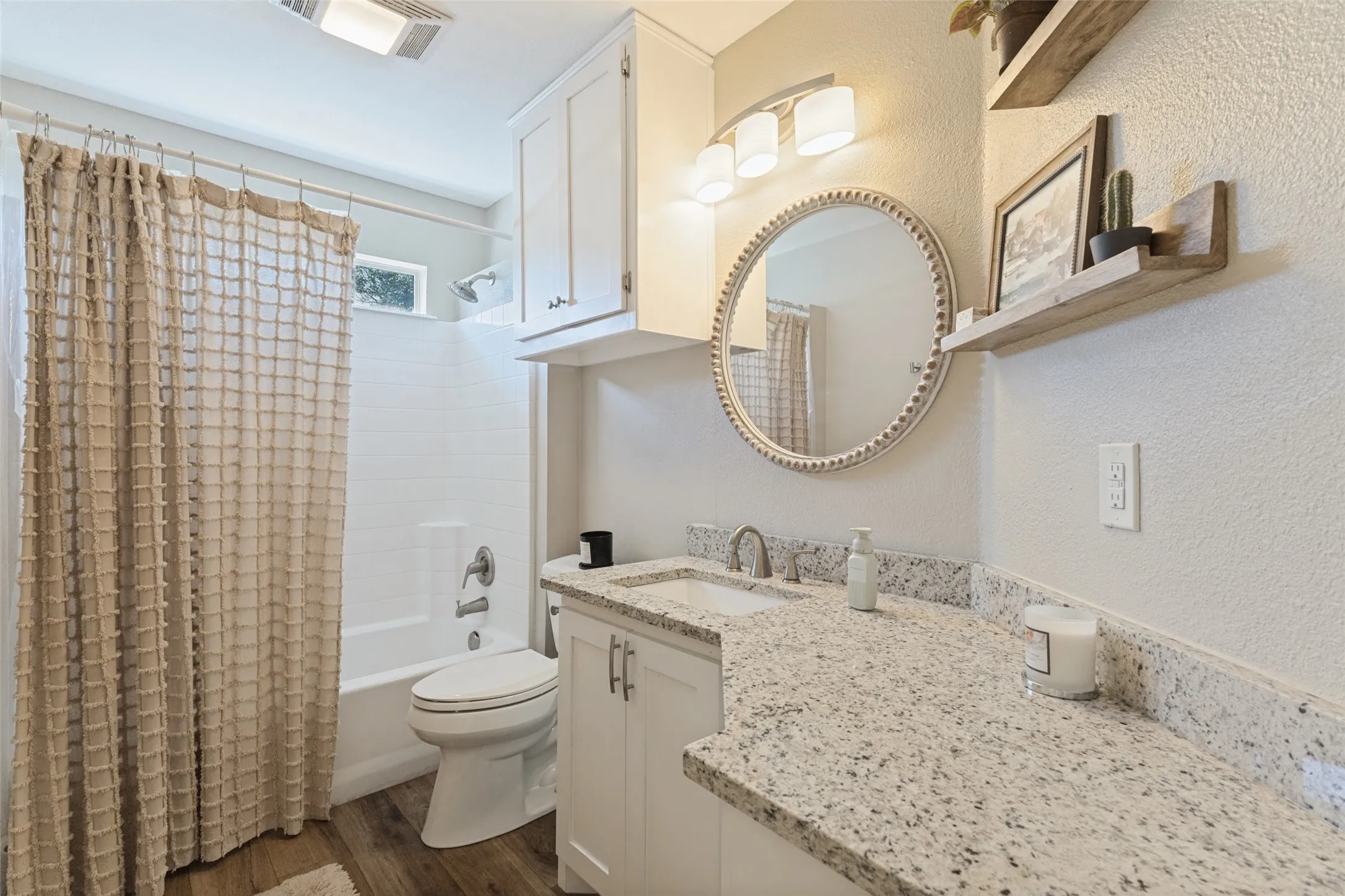 Upstairs bathroom with shower