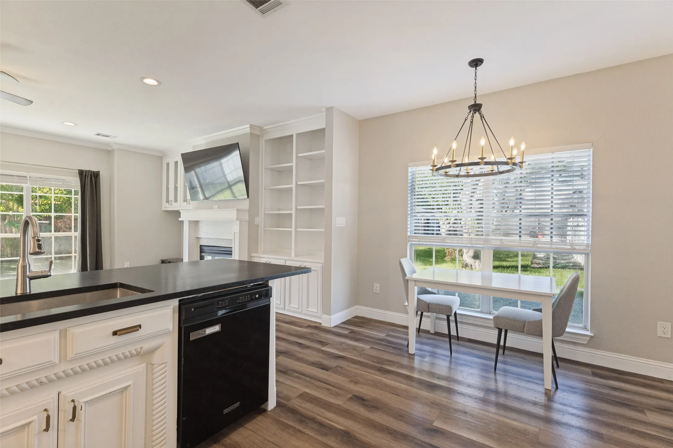 Cozy breakfast nook just off the kitchen, perfect for a small dining table or additional seating