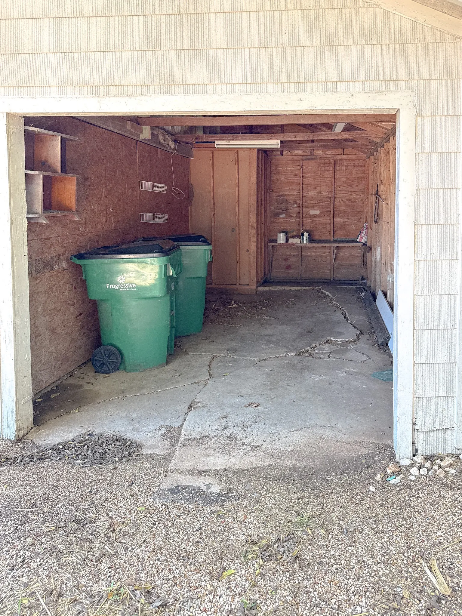 Attached covered carport at a country home in Oglesby, Texas