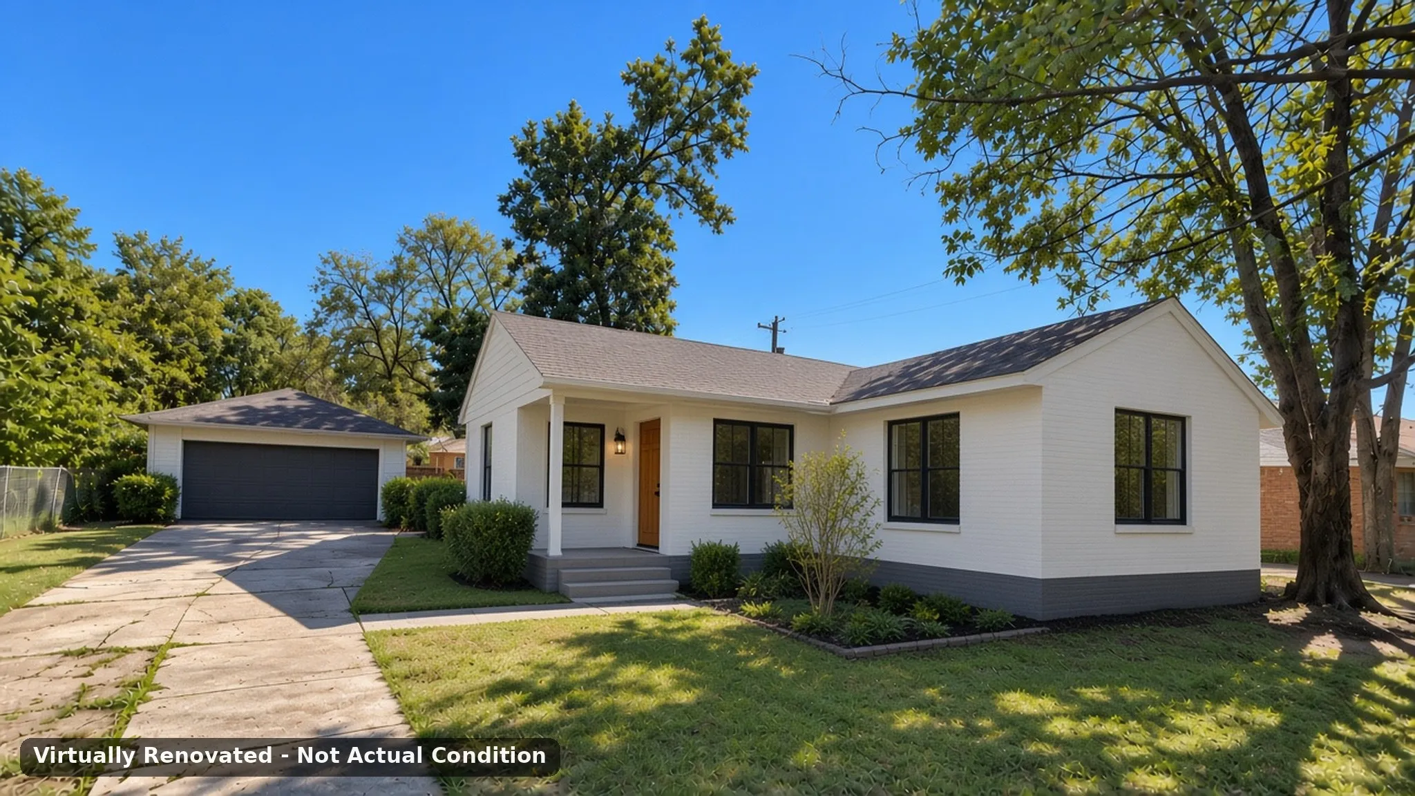Front exterior - virtually renovated rendering, not actual condition