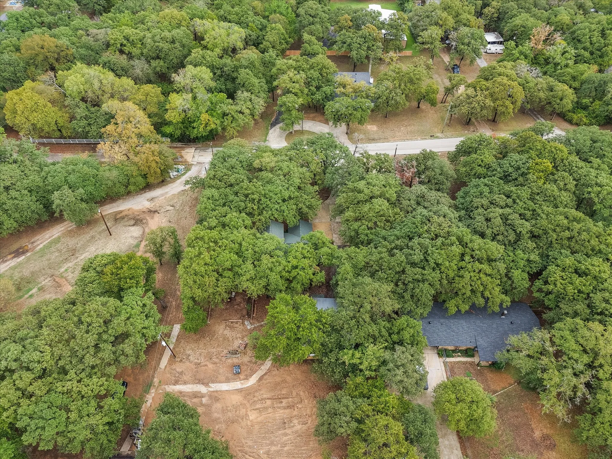 Extensive tree canopy creating a secluded setting