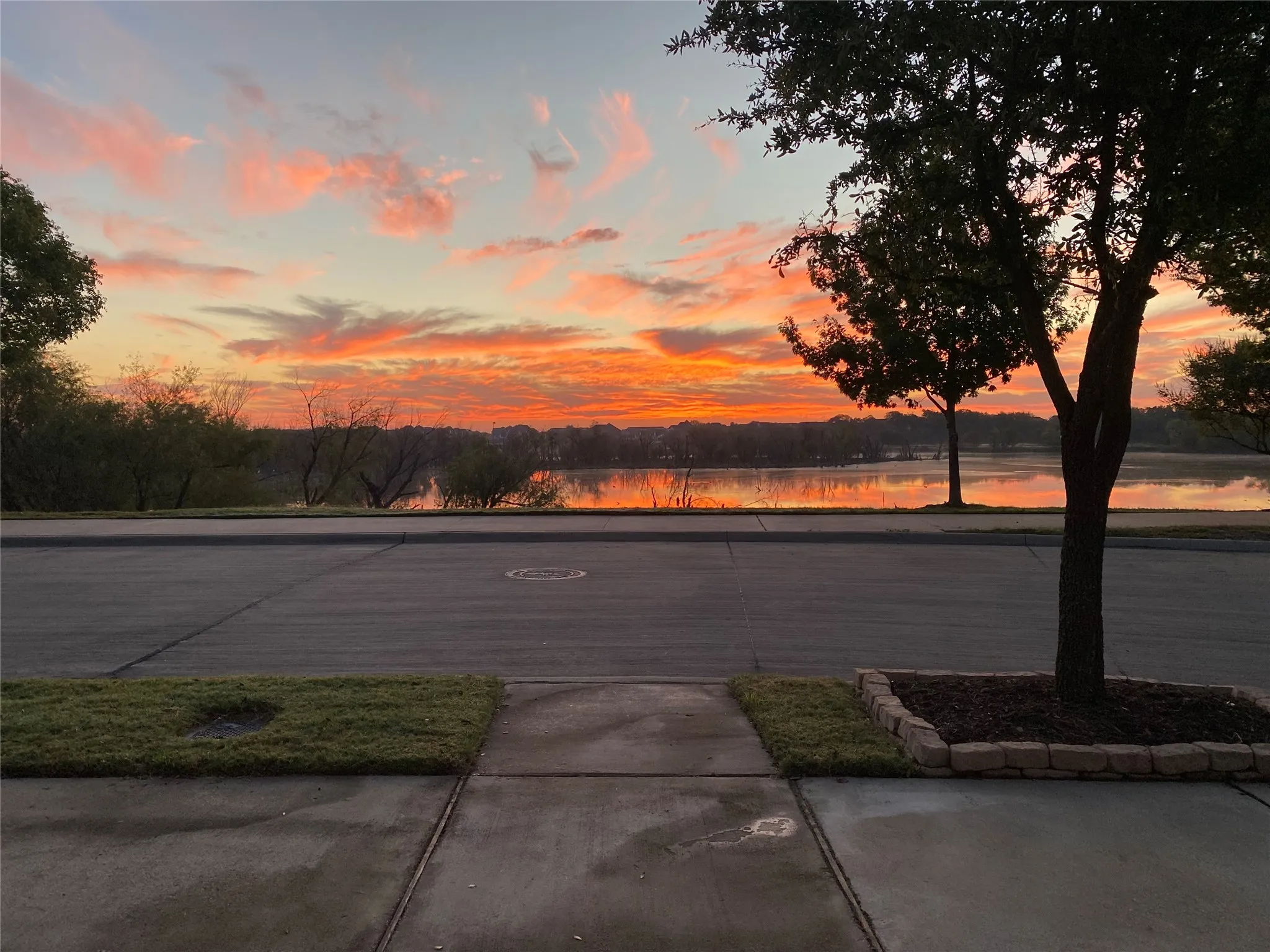 Sunrise view from the front porch.