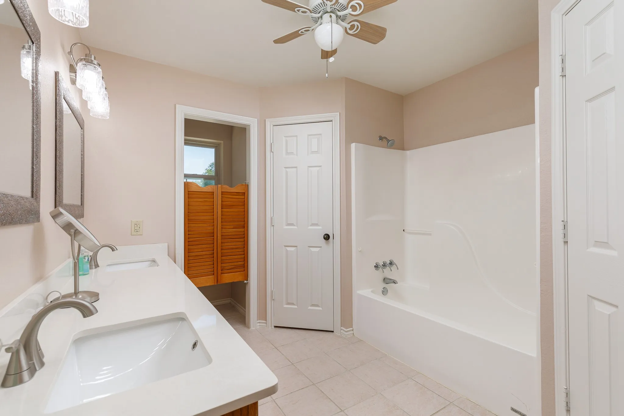 Master with tub shower.