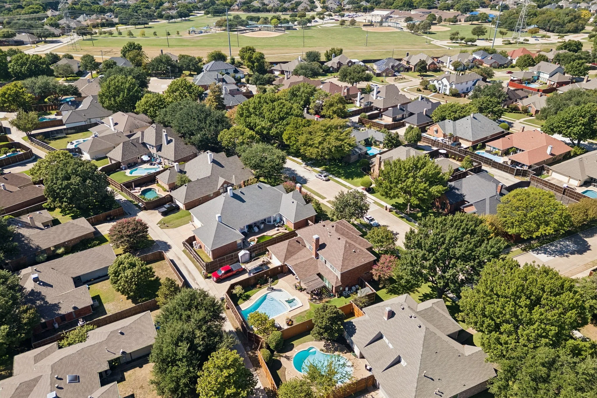 Aerial view showing nearby Daffron Elementary School