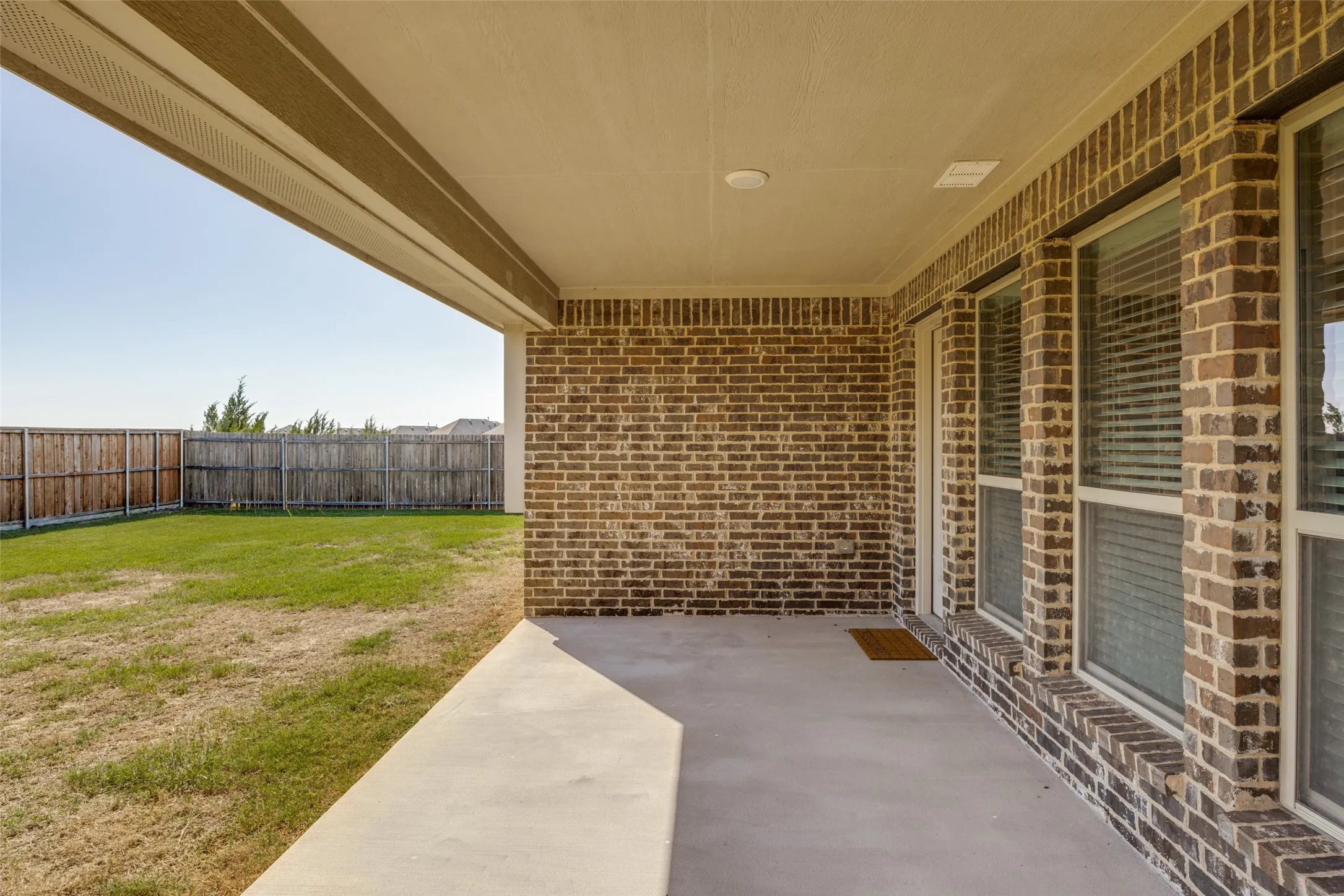 View of covered patio.