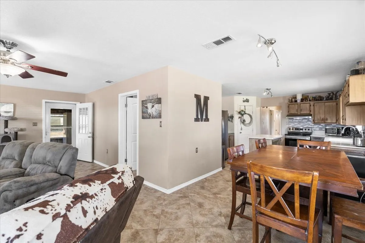 Tile flooring throughout