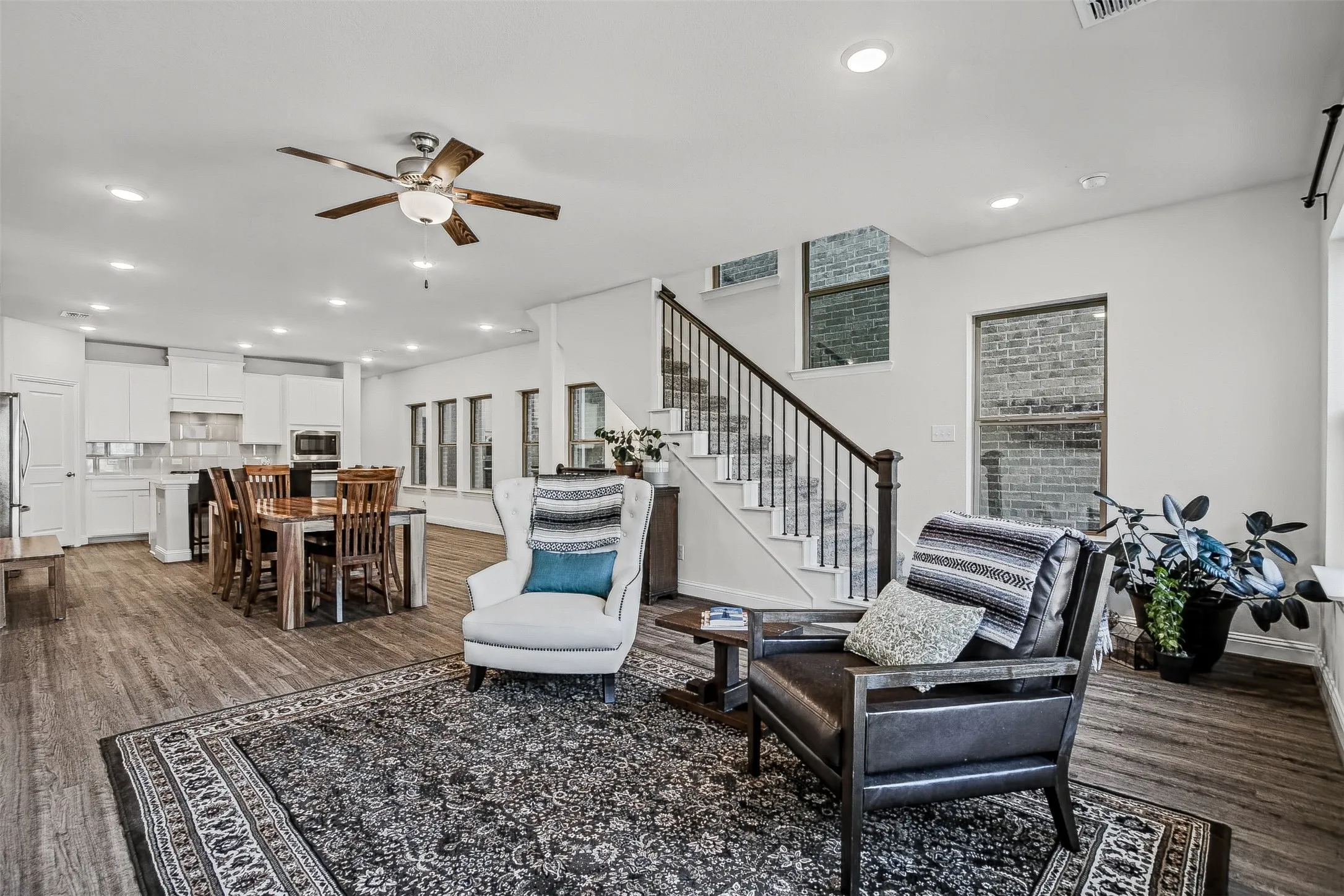 Living & Dining Room open to Kitchen
