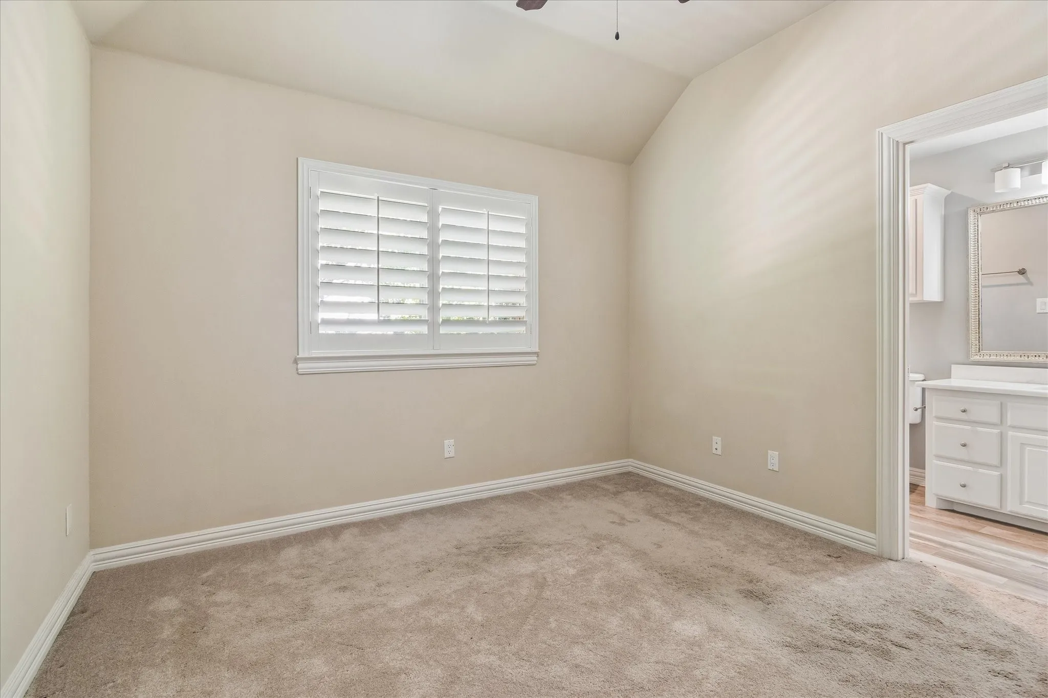 Upstairs bedroom with ensuite bathroom.