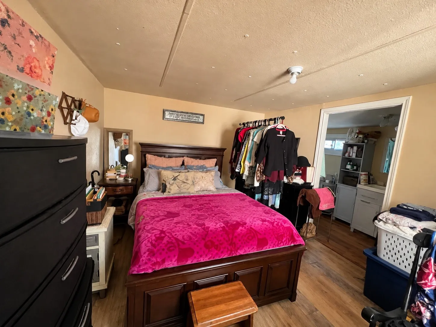 Wood-finish flooring throughout