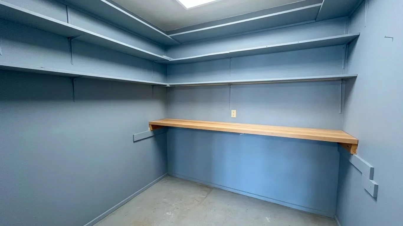 Separate inside shop, storage off garage.