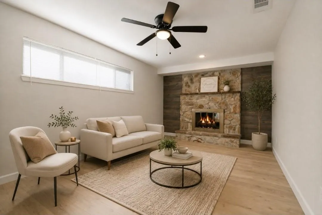 Virtual Staging- This could be an office, bedroom with its own cozy fireplace and bathroom
