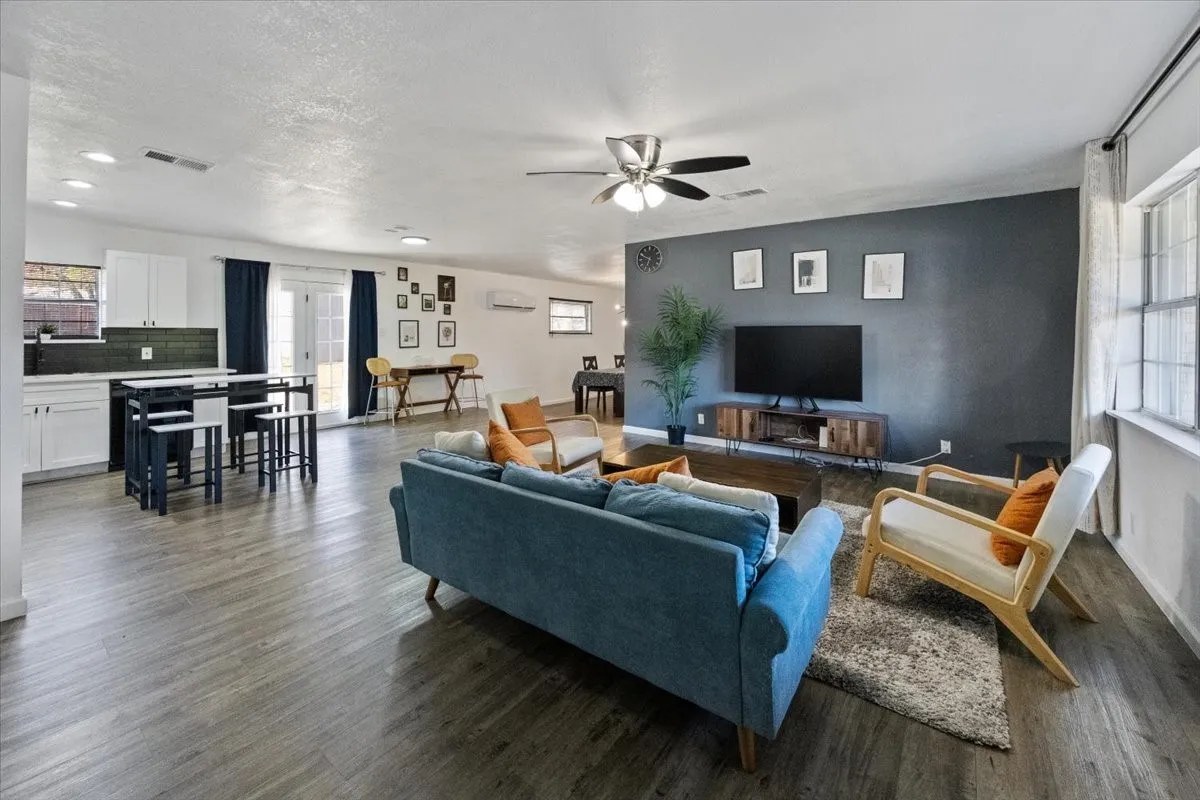 Spacious, open living areas.