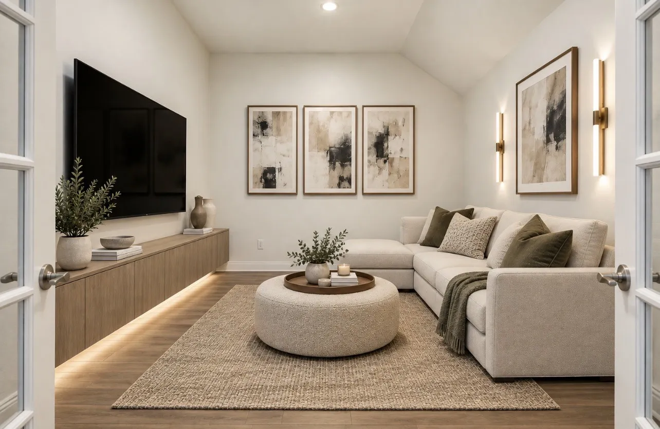 Media Room - Virtually Staged