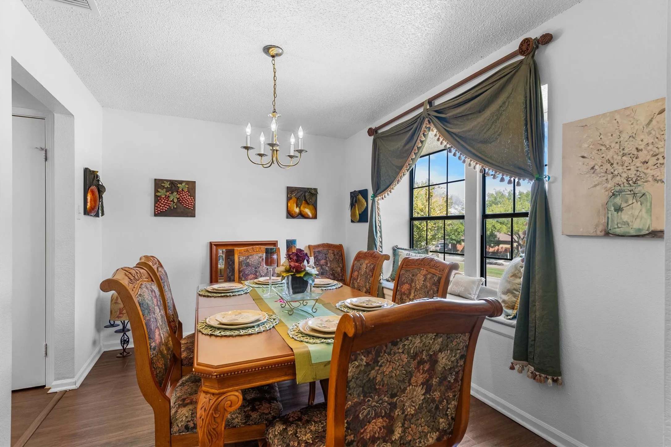 Wood-finish flooring throughout