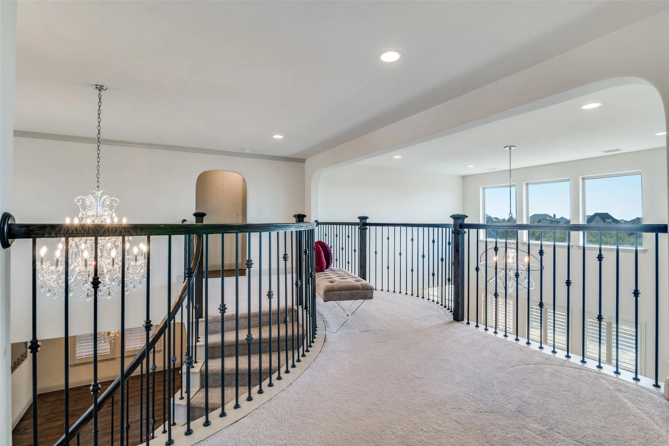 Upstairs with beautiful view or welcome lakes!