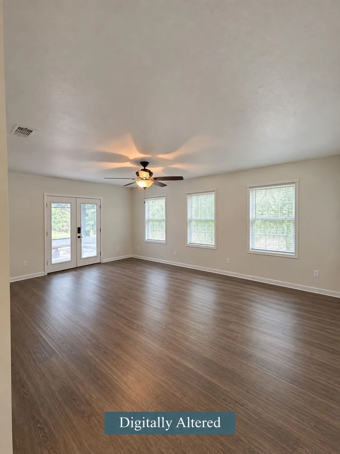 Dining room digitally altered to remove furniture