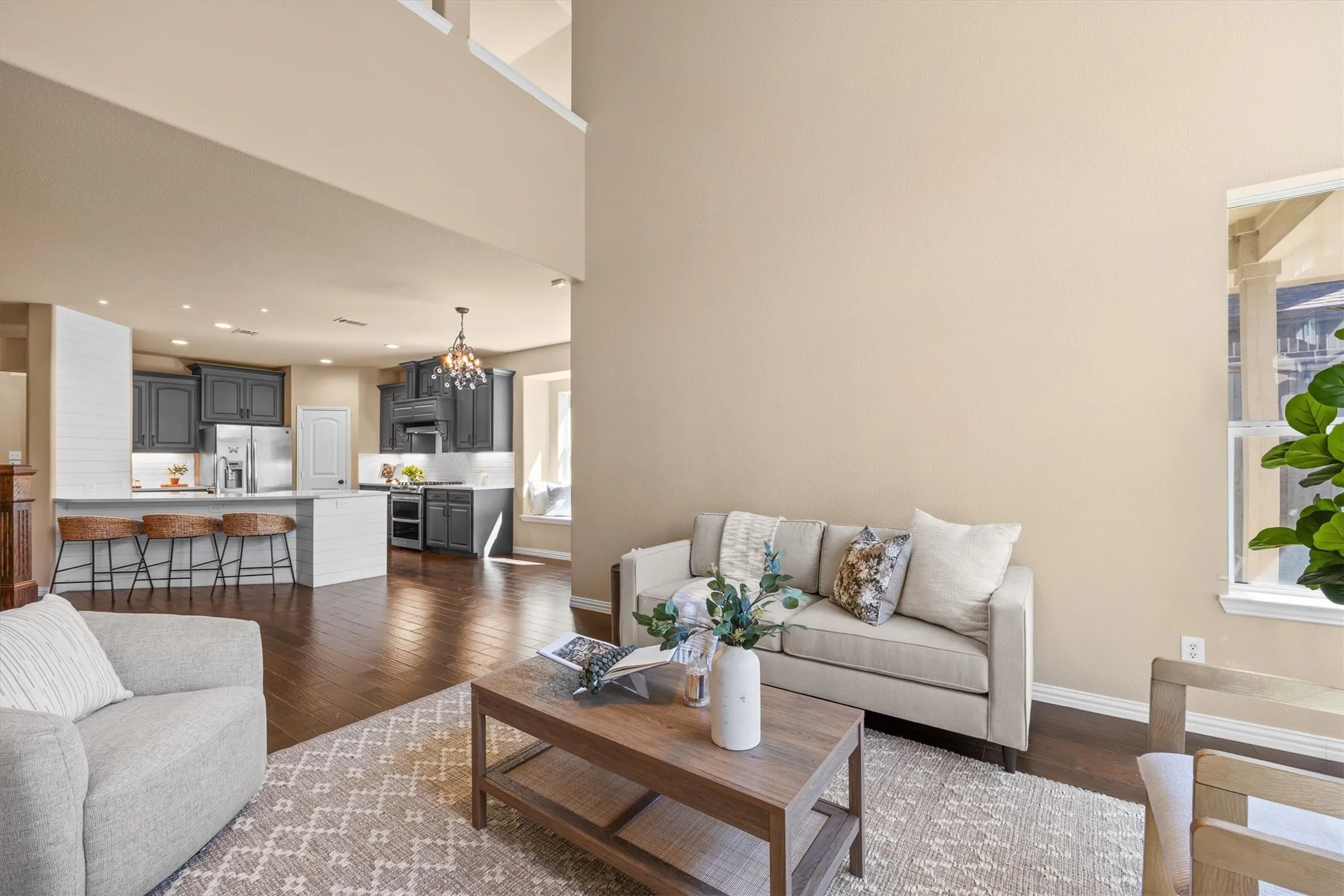 The family room opens to the kitchen, making it easy to stay connected while cooking or entertaining!