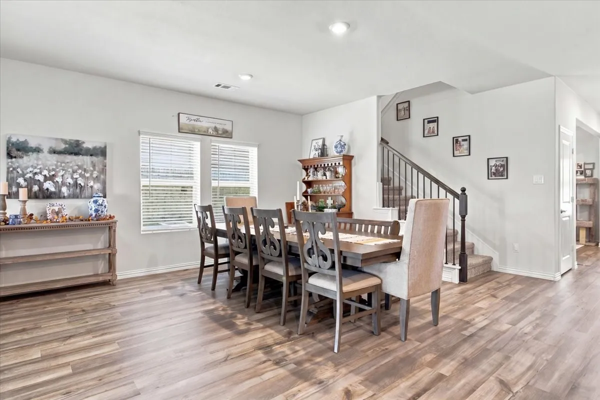 Dining area open to kitchen