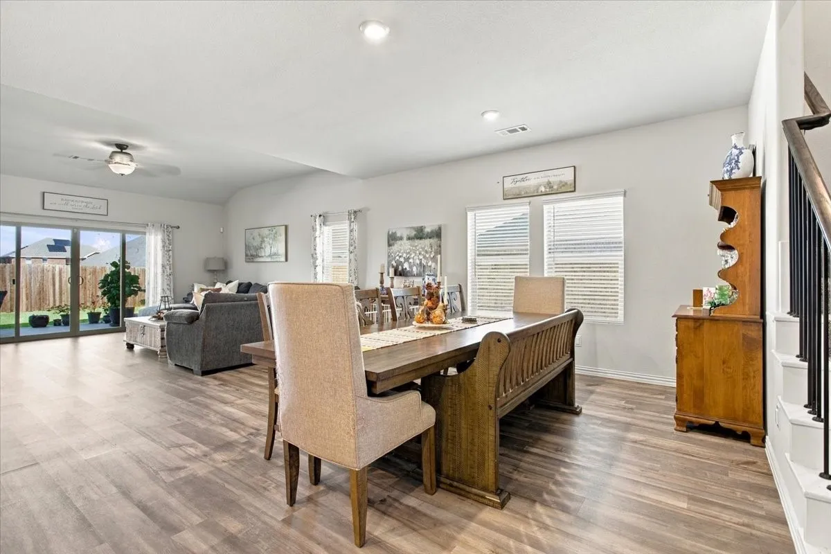 Dining area open to kitchen and family room