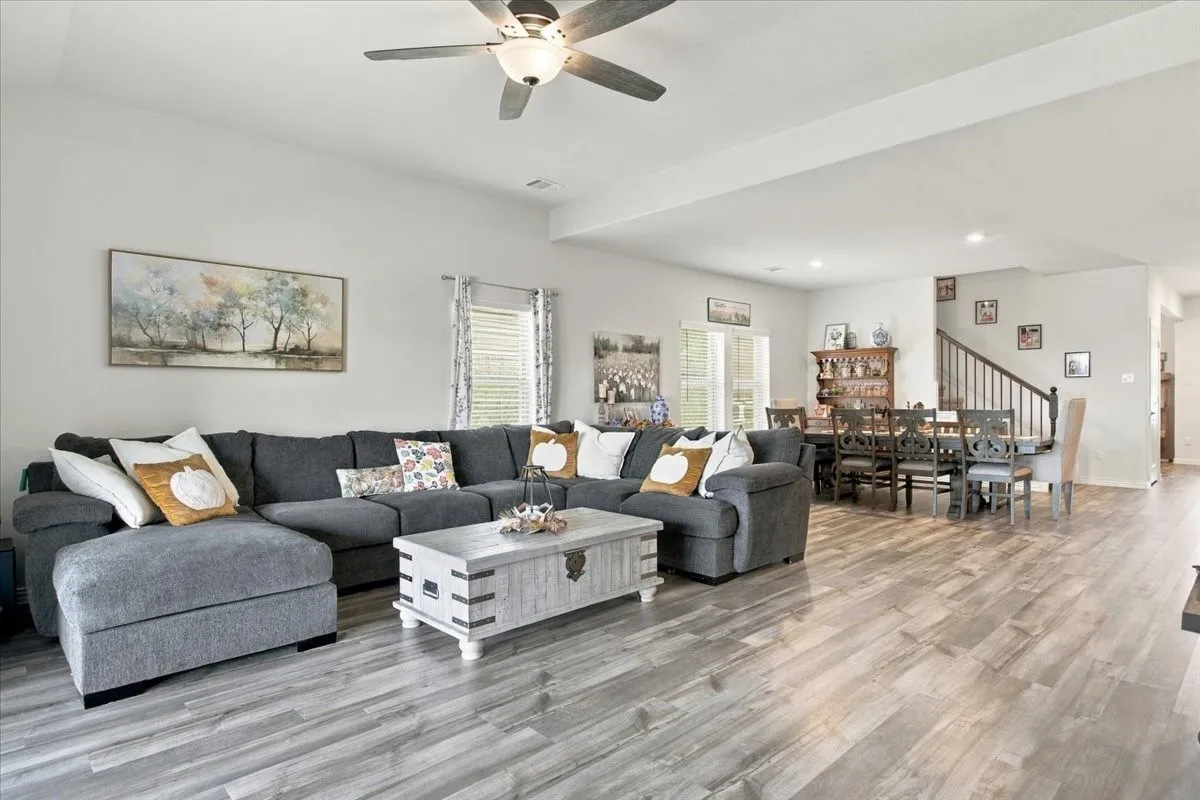 Family Room open to kitchen and dining area