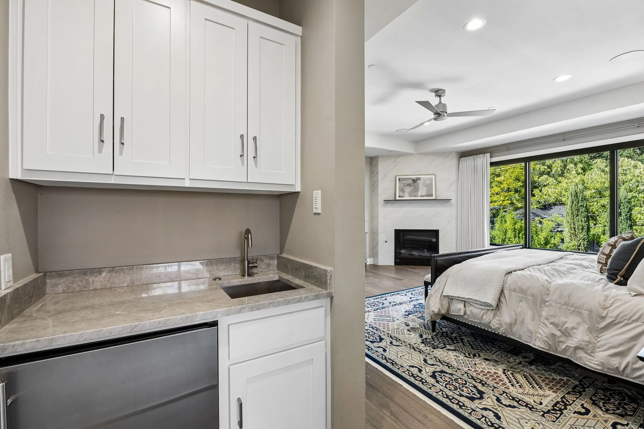 Coffee Bar/Primary Bedroom