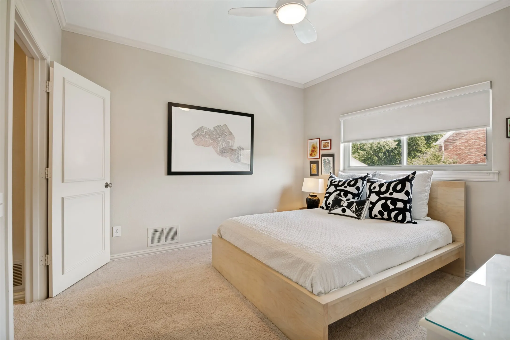 Guest bedroom with jack and jill bath.