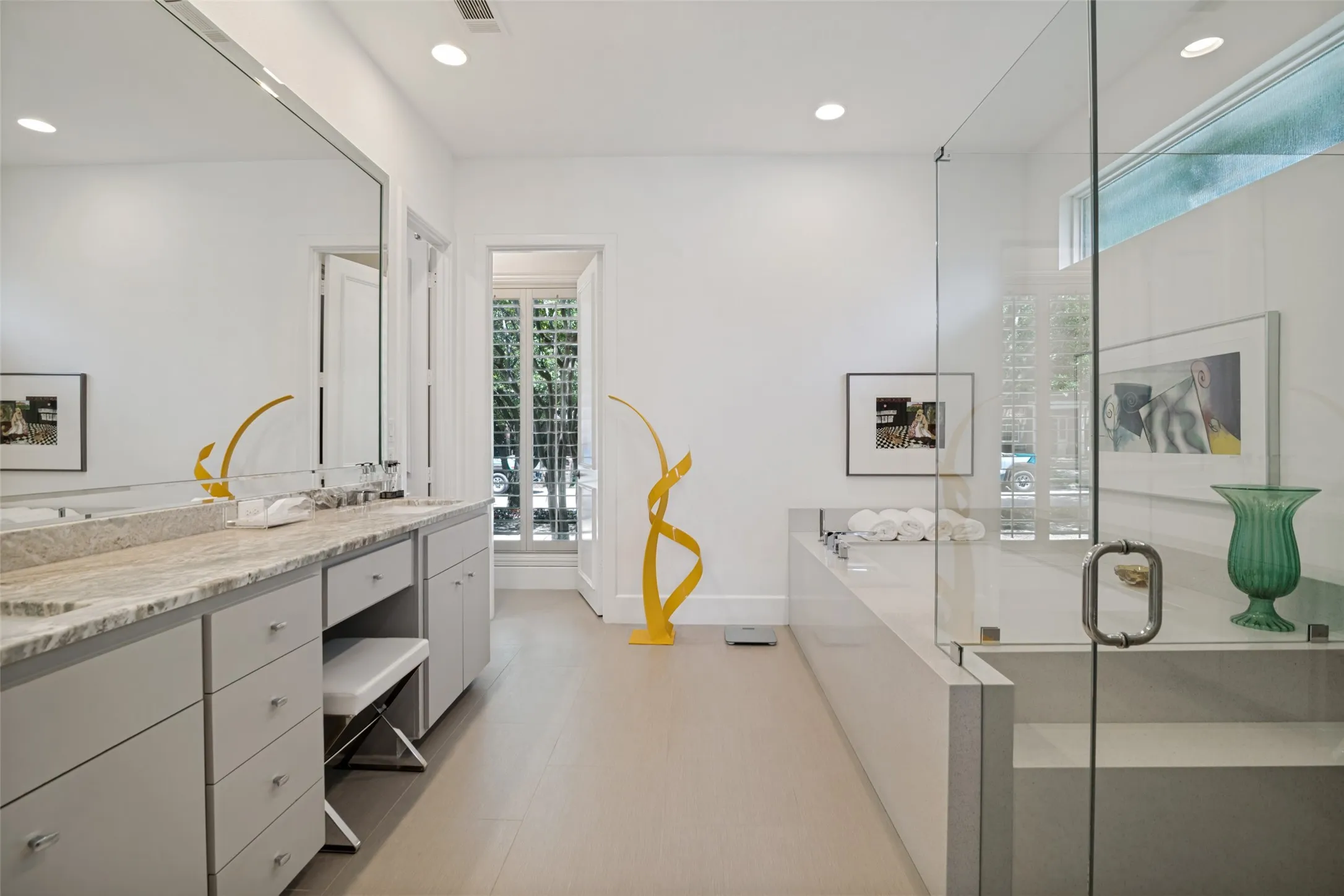 Sleek and modern master bath