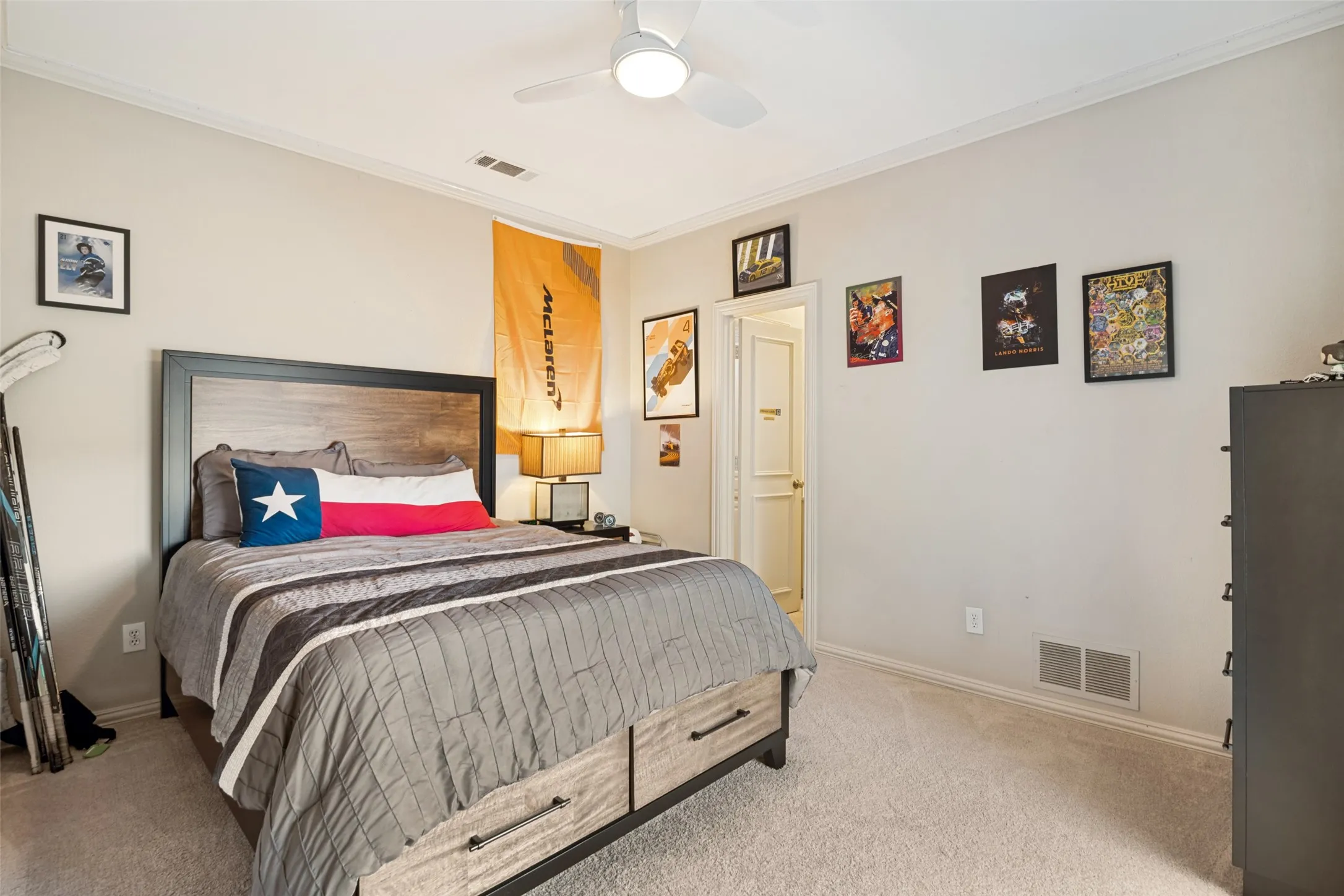 Another view of the bedroom. There is a jack and jill bath with the second upstairs bedroom.