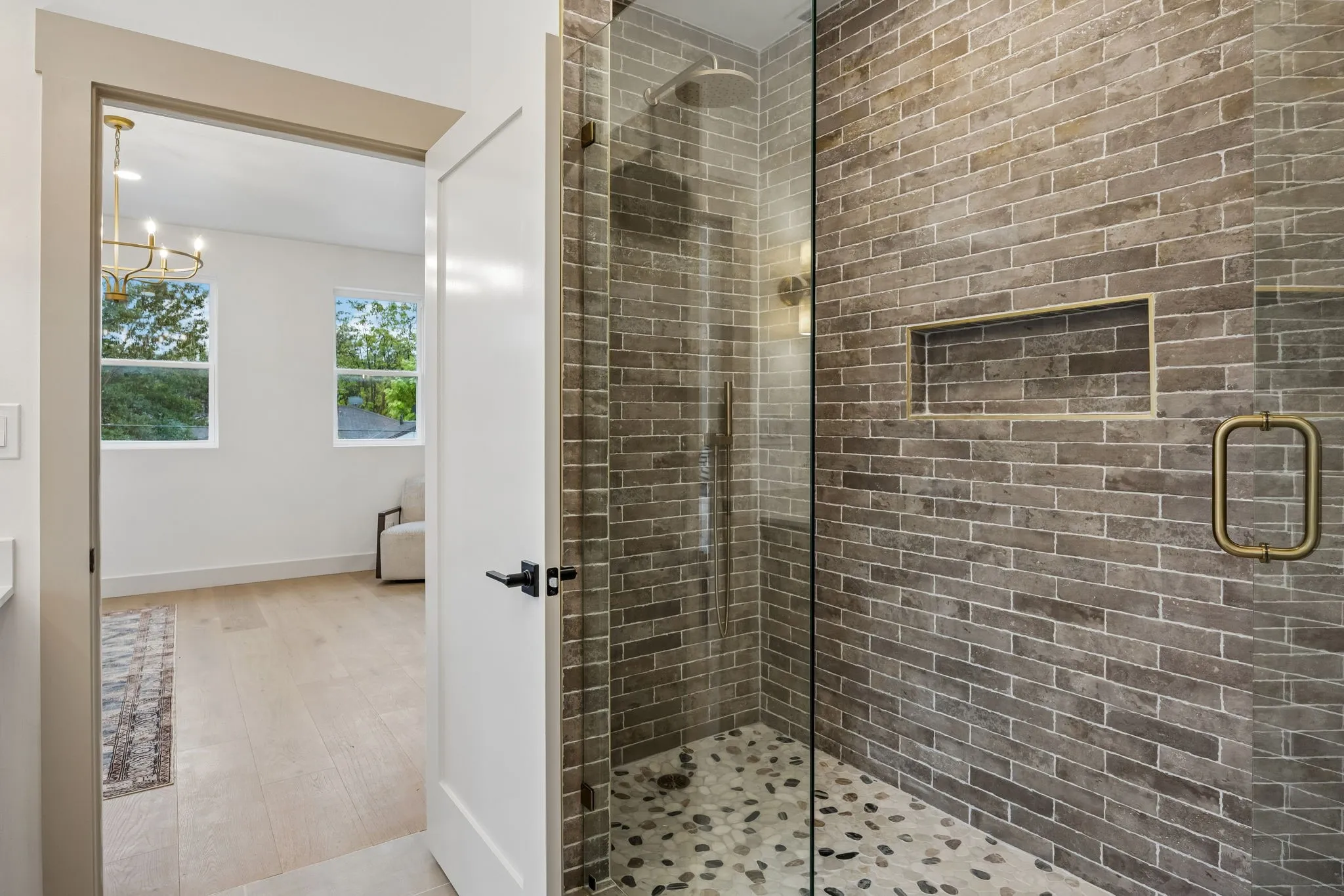 Frameless glass oversized shower