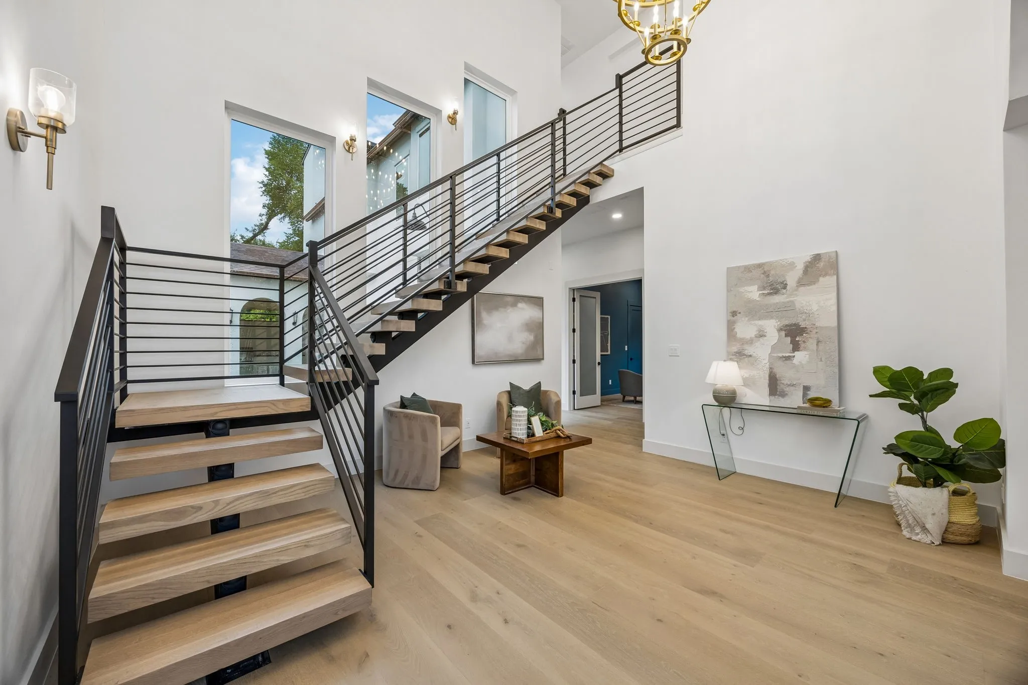 Another view of the entry with a peek into the home office