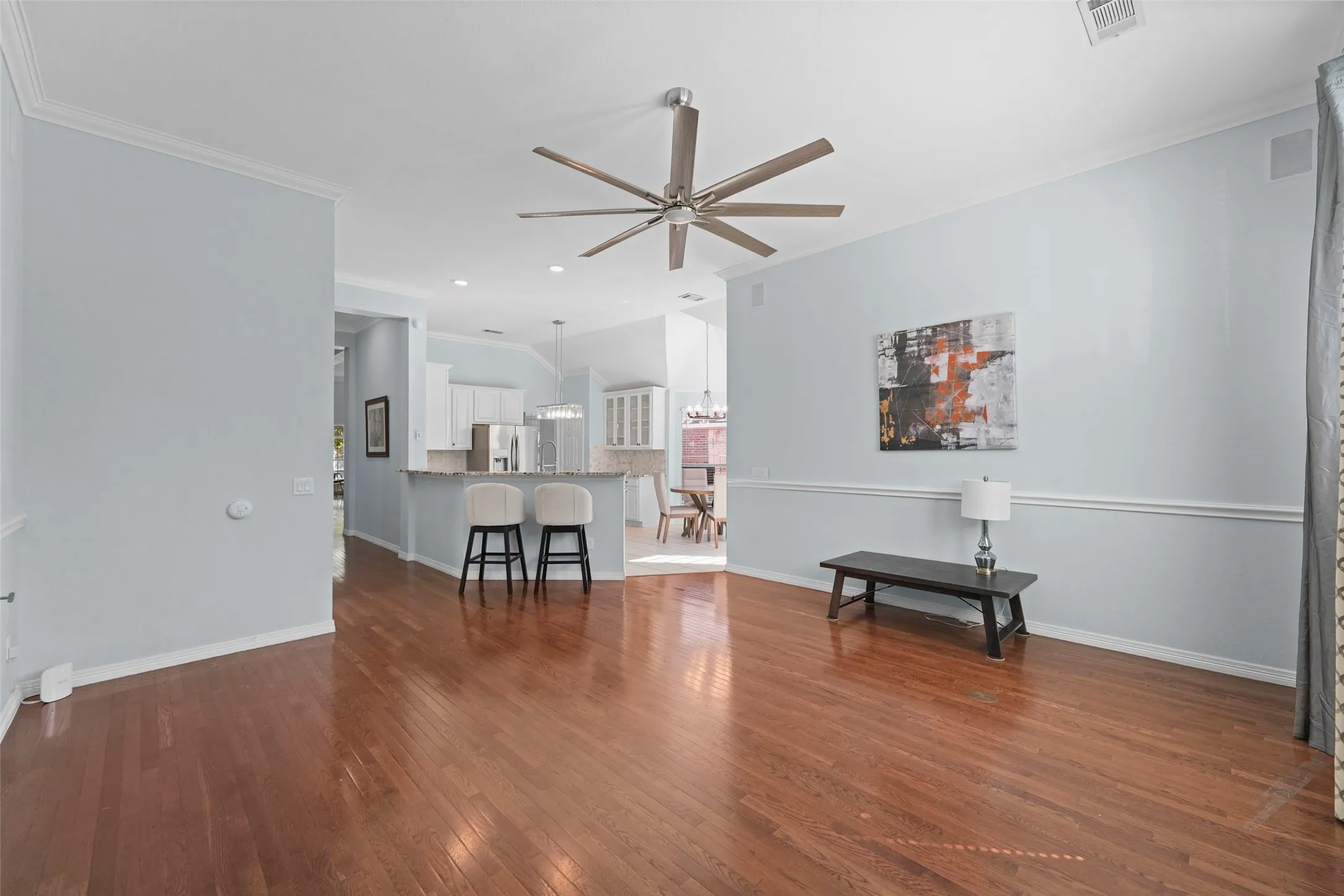 Kitchen opens to the family room