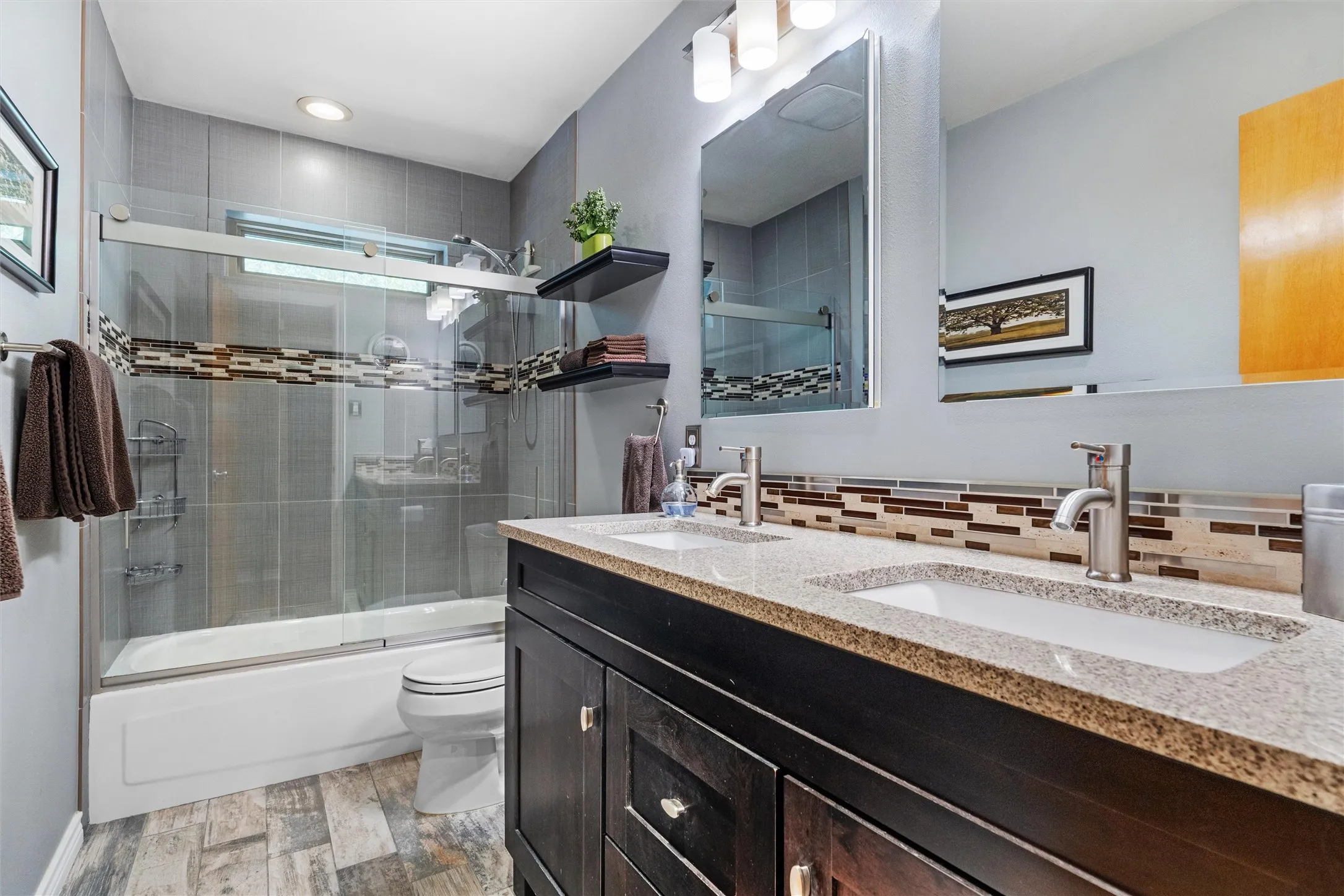 Updated hall bath.