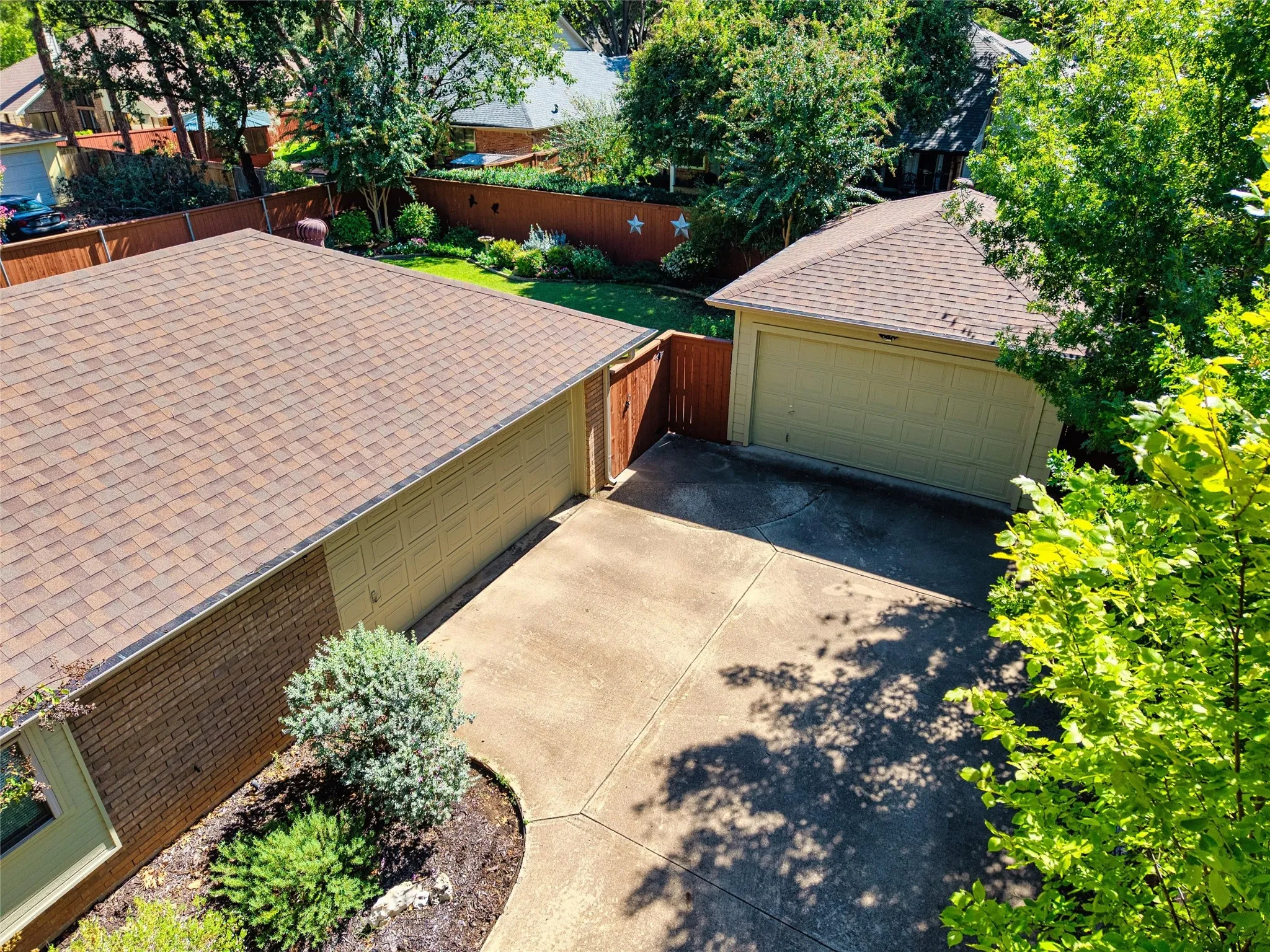 View of both garages.