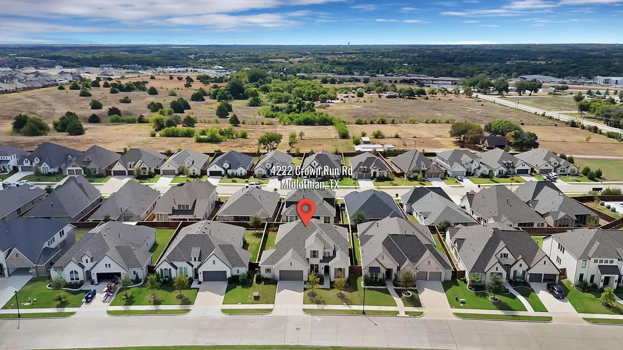 Residential neighborhood featuring single-story homes with attached garages