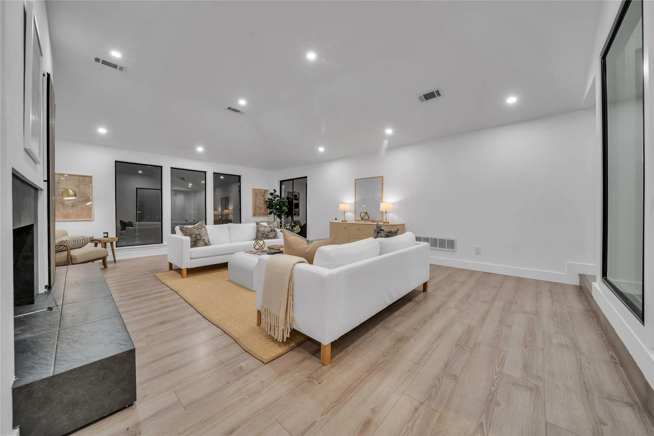 Living room featuring light hardwood / wood-style flooring
