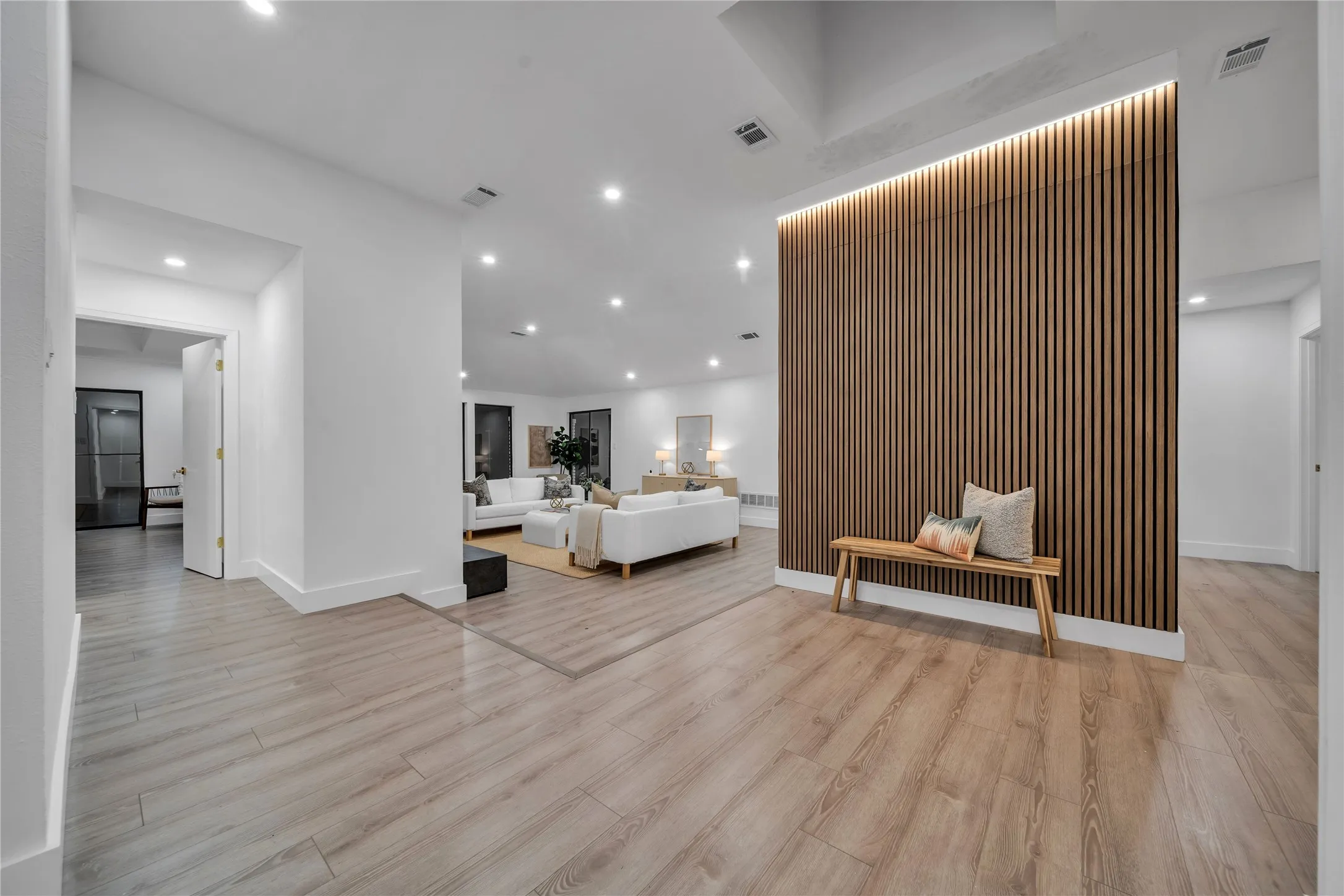 Living room featuring light hardwood / wood-style flooring