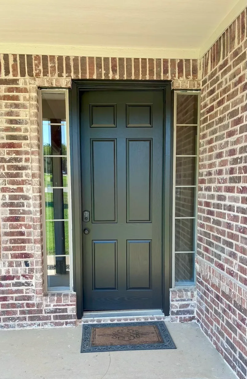 Front door repainted, looks amazing.