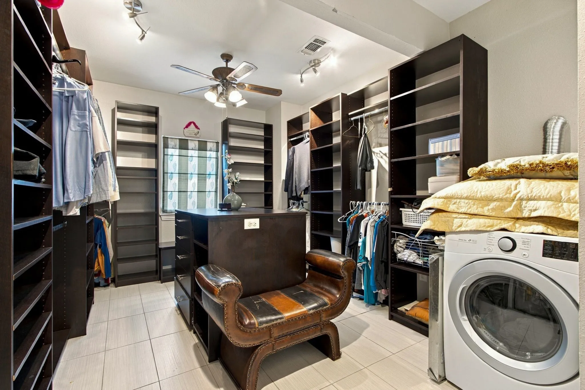 Custom closet system and second laundry in primary
