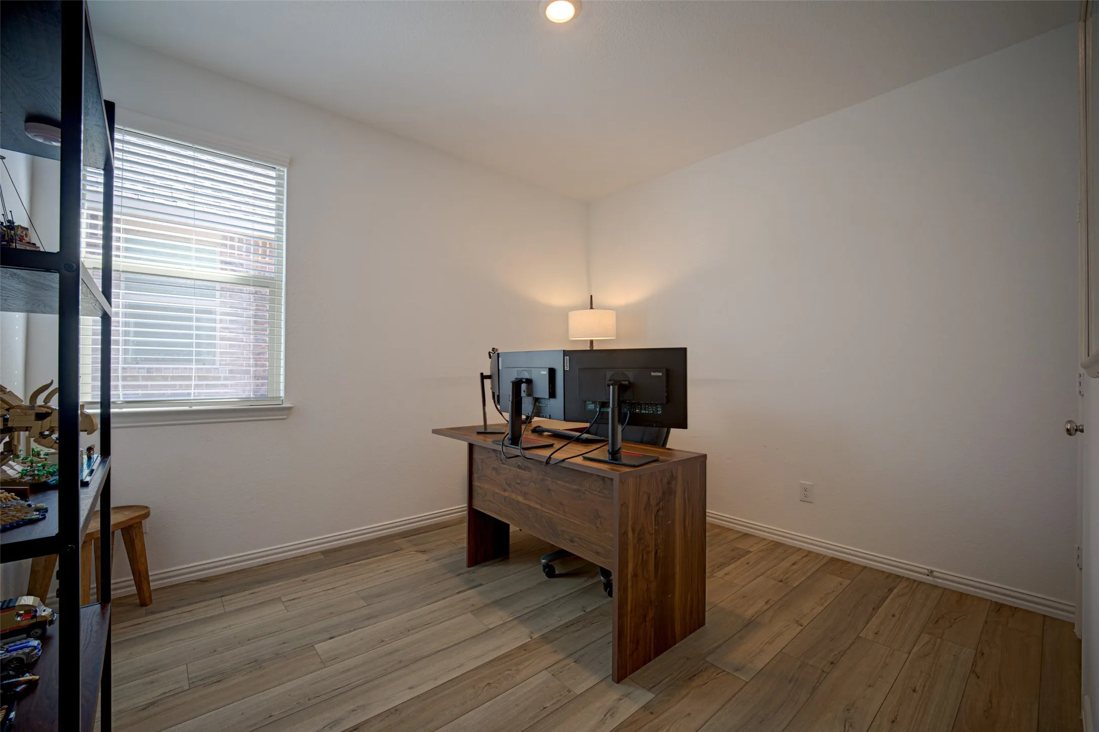 Bedroom set up as office