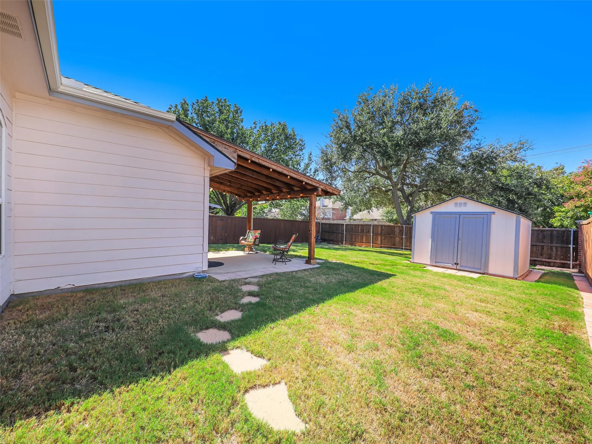 Storage shed provides room for all your lawn and gardening needs