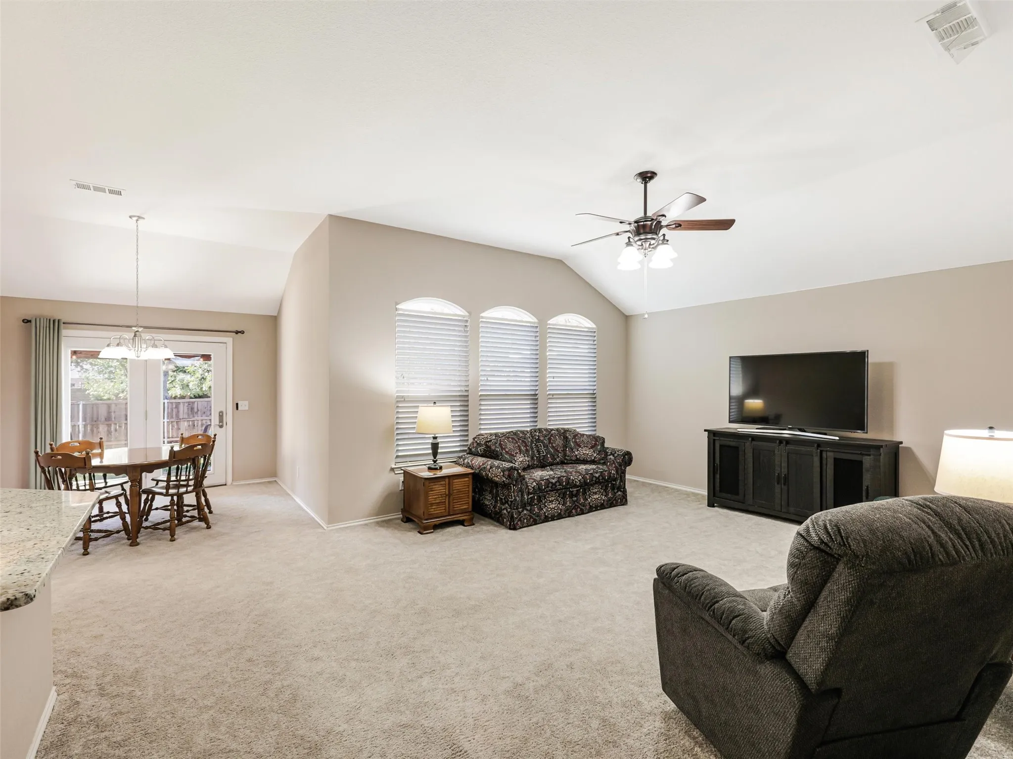 Open floorplan with separate dining area