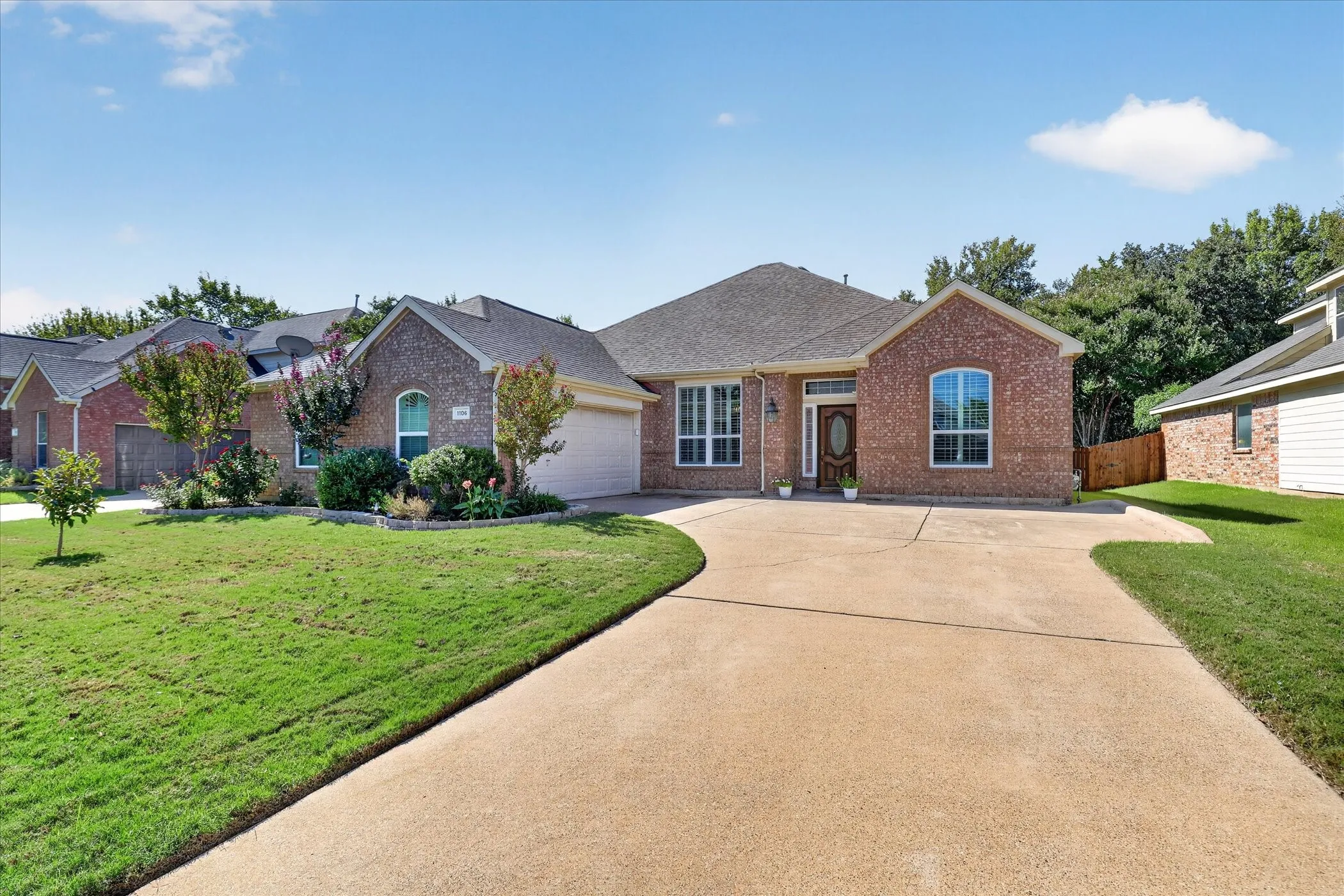 Brick exterior with arched window details