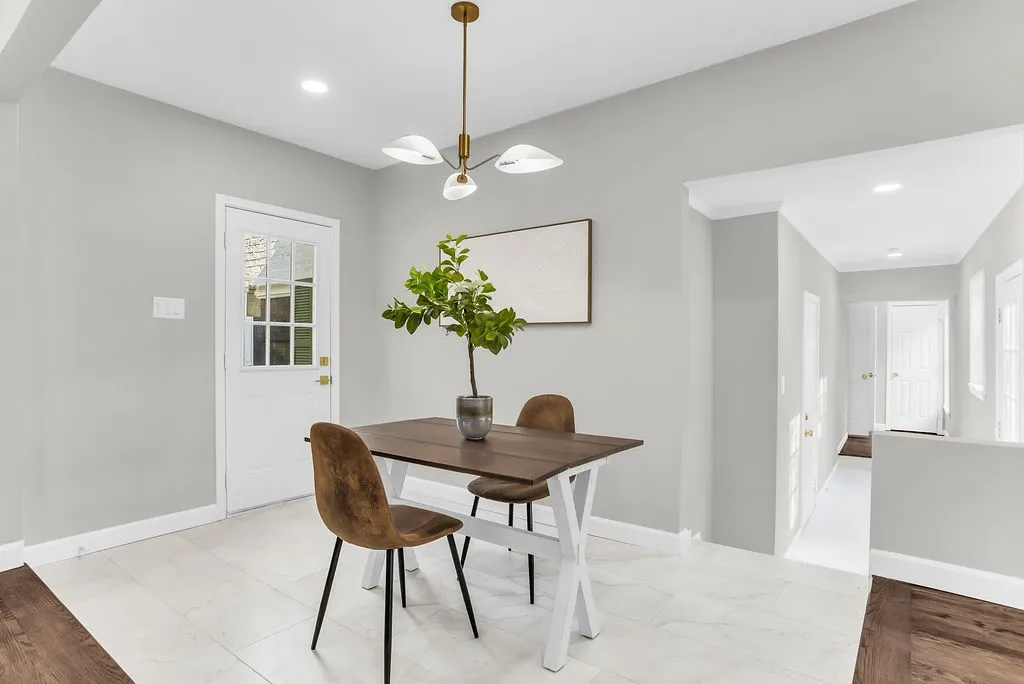 Breakfast area off the kitchen with tile floors