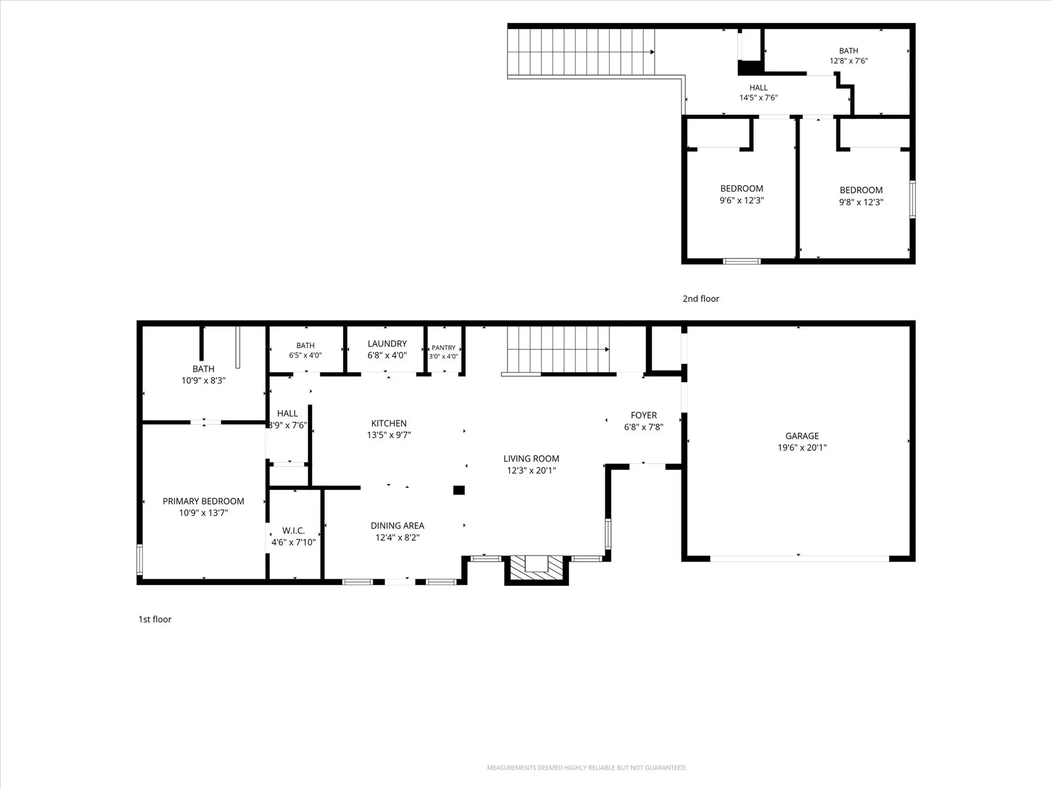 Floor plan for lower and upper floors.