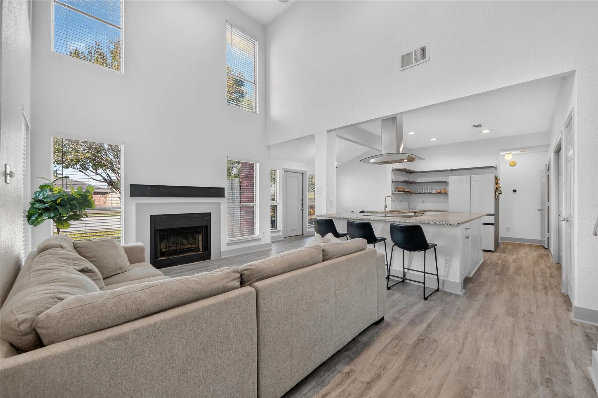 Two story ceilings make this space feel grand!