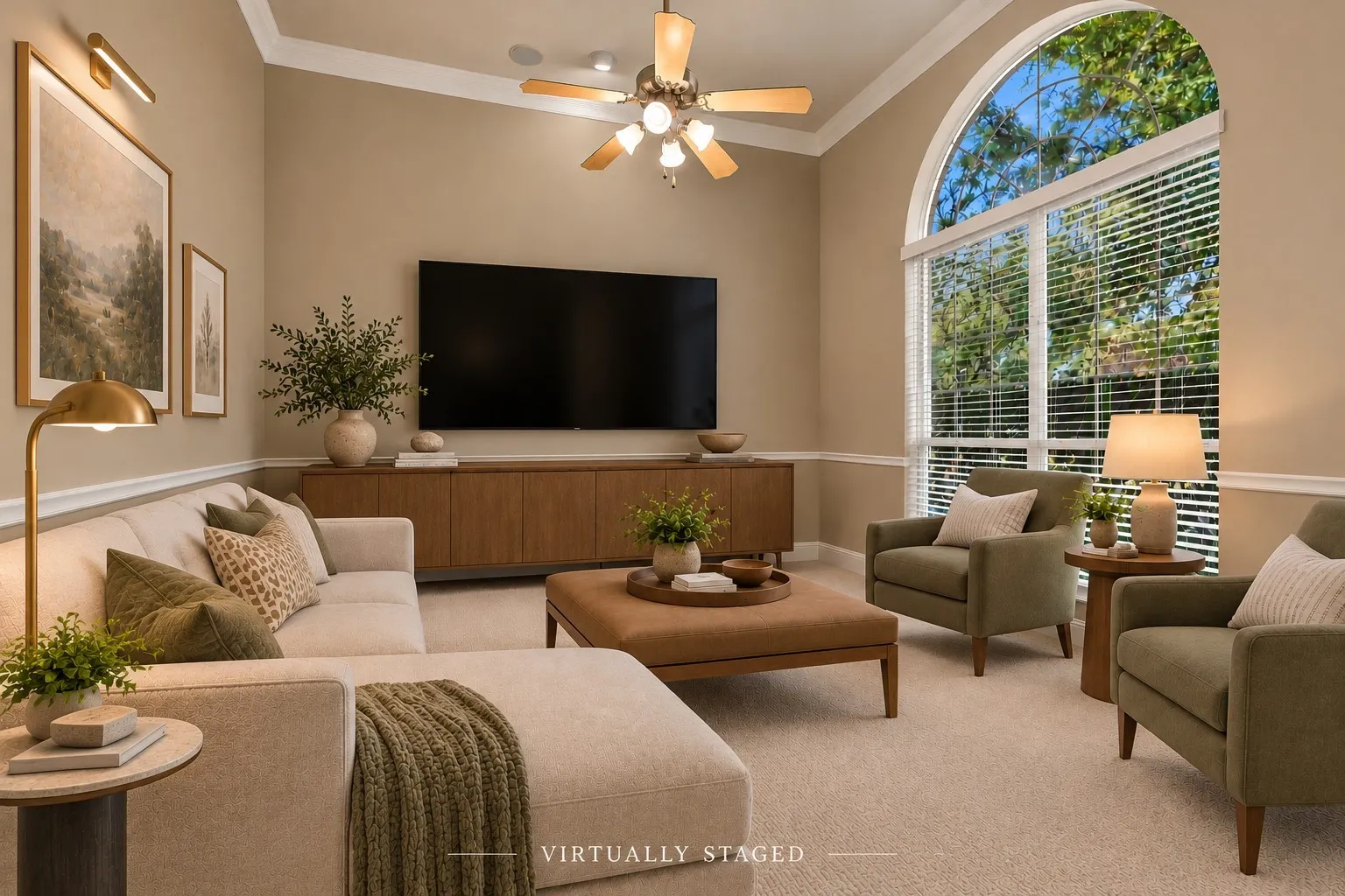 living staged as tv space