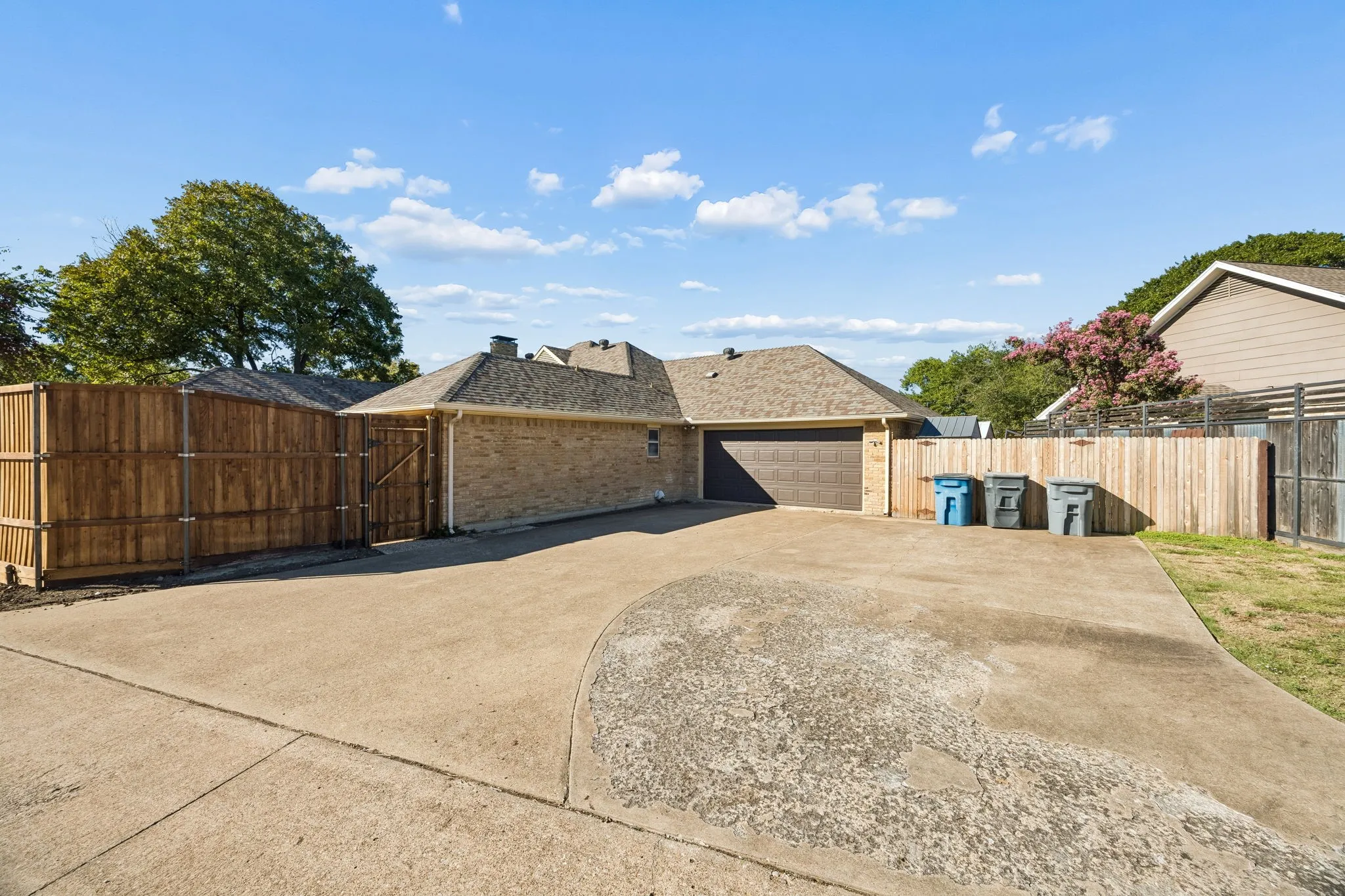 Oversized driveway provides ample space for additional parking.