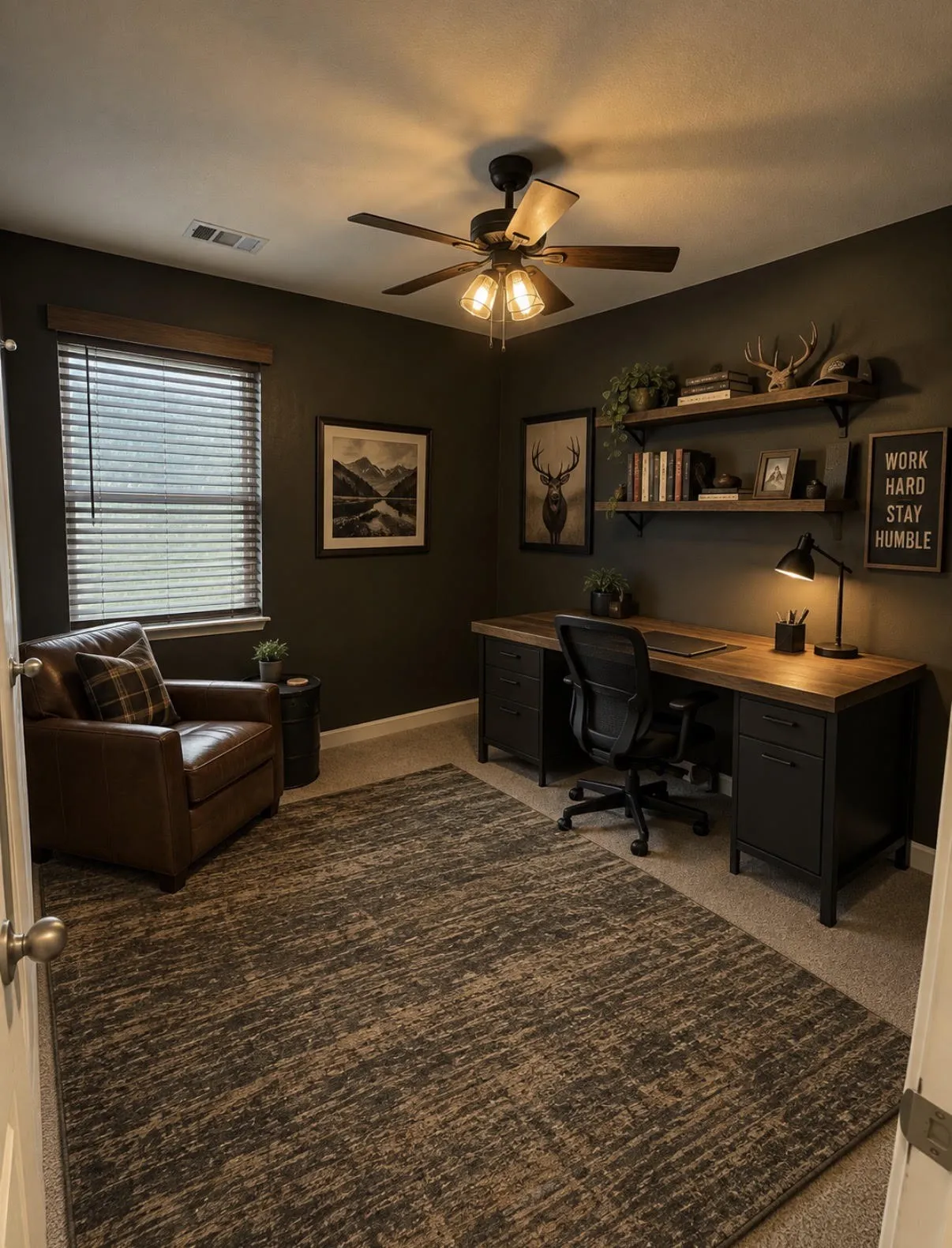 Bedroom 2 virtually staged as an office